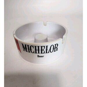 Michelob Beer White Plastic Ashtray American Ornapress Mancave Barware Bar Decor